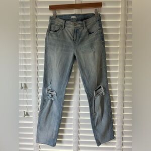 Old Navy Jeans Boyfriend Blue Light Wash Distressed Light Sky Size 0